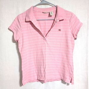 Vintage Polo Jeans Co Ralph Lauren Pink Striped Polo Tee Size XL